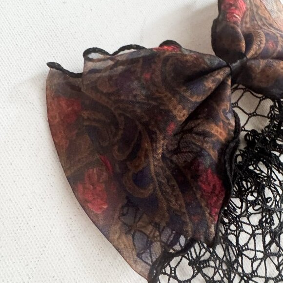 Vintage Bow and mesh Bun Cover Hair Pin Beret - Picture 3 of 4